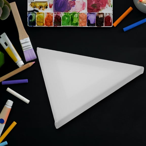 2PCS Irregular Oil Painting Frame Acrylic Porch Decorative Drawing Board Canvas Drawing Panel Creative Drawing Board for Student Artists(Triangle Style White 30cm)