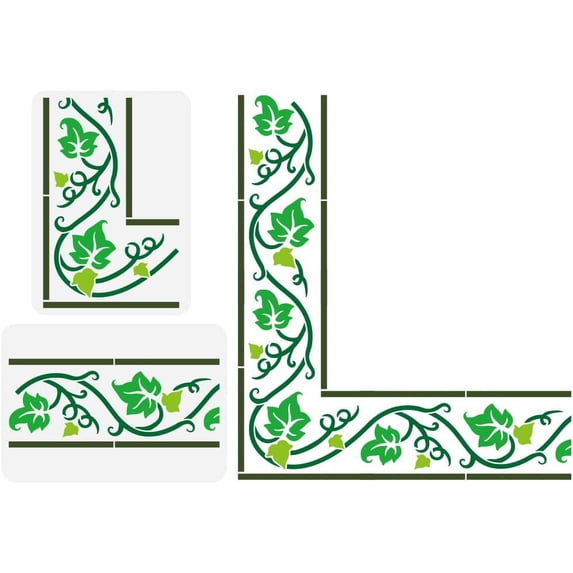 2PCS Ivy Medieval Border Painting Stencil 8.3x11.7 inch Large Ivy Vines Stencil for Painting Leaf Leaves Drawing Template Plants Theme Stencil for DIY Home Wall Furniture Decoration