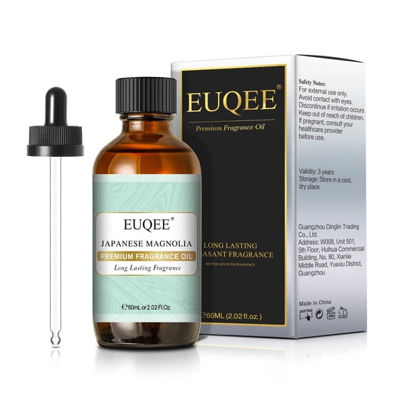 EUQEE 2PCS Japanese Magnolia Fragrance Oil for Candle Making, Aromatherapy Essential Oils for Soap Making Supplies,Perfume,Skincare,Humidifiers,Diffuser Oil Scents(60ml)