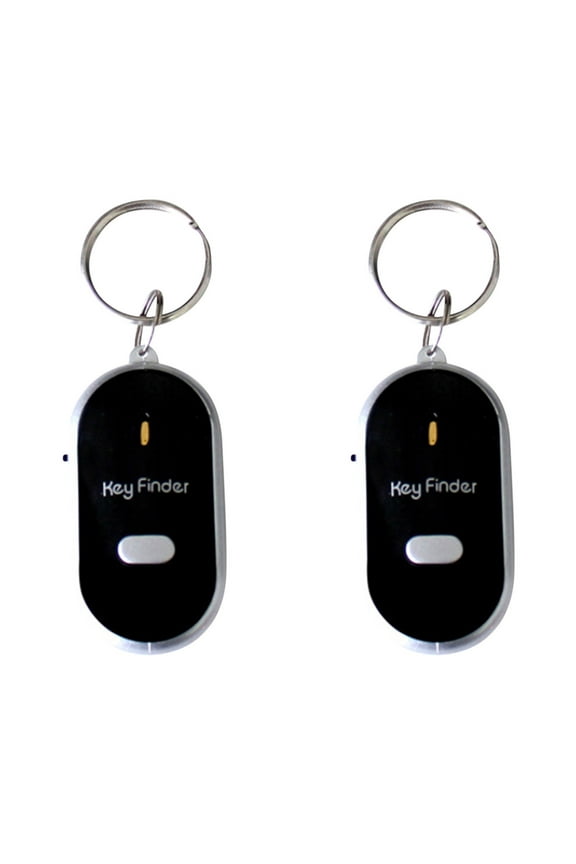 2PCS Keychain LED Torch Remote Sound Control Lost Key Finder Whistle Sound Item Key Locator Device