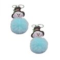 2PCS Keychains Christmas Fluffy Pom Keychain Snowman Keychains Pendant