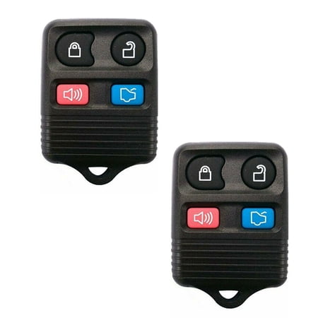 2PCS Keyless Entry Remote Control Key Fob Replacement 4-Button Uncut Blade for 1999-2016 Ford Lincoln Mercury