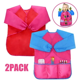  BAHABY 4Pcs Kids Art Smock Kids Apron Waterproof Painting Aprons  with Pockets Art Smocks for Kids 3-8 Years, 4 Colors : Toys & Games