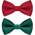 thumbnail image 1 of 2PCS Kids Bow Ties Solid Color Satin Bow Tie for Child Boys Toddlers Wedding Party Dress up, 1 of 7