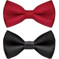 thumbnail image 1 of 2PCS Kids Bow Ties Solid Color Satin Bow Tie for Child Boys Toddlers Wedding Party Dress up, 1 of 7