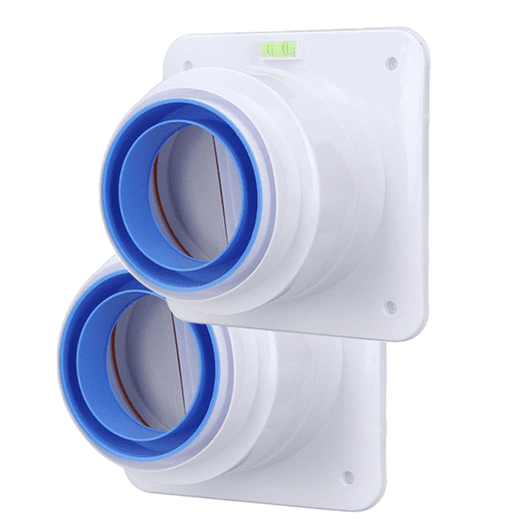 2PCS Kitchen Range Hoods Check Valve 80-100mm Pipe Double-Ended Anti Odor Control Air Outlet Kitchen Ventilation Parts,2 x Range Hoods Check Valve,White & Blue