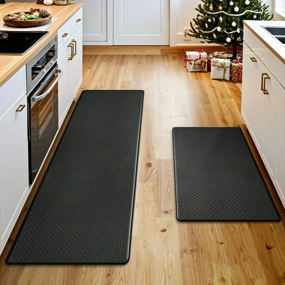 2PCS Kitchen Rugs - Anti Fatigue Non-Slip Waterproof Memory Foam Mats for Kitchen Floor, Sink & Office