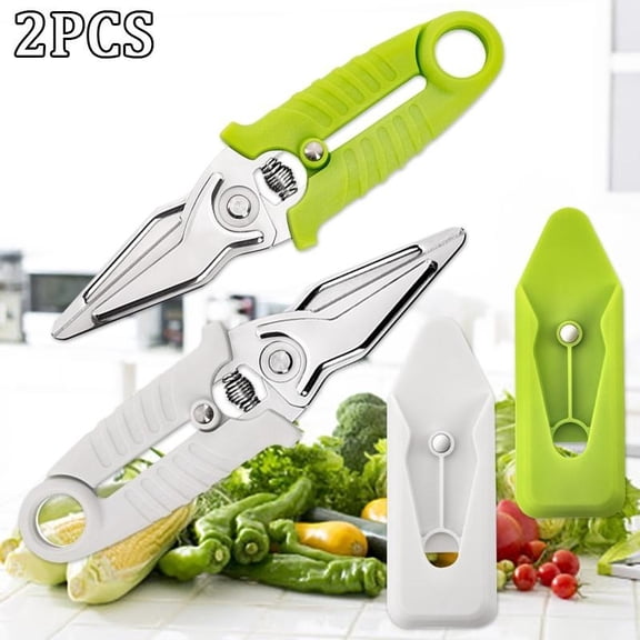 2PCS Kitchen Scissors Household Food Scissors Convenient Storage Special Multi-functional Strong Chicken Bone Cut Open Fish Maw Barbecue Scissors Unique Kitchen Gadgets Stainless Steel Scissors