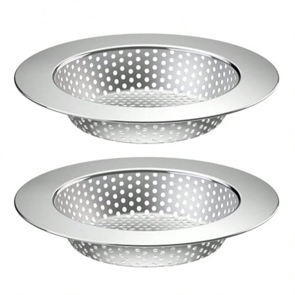 2PCS Kitchen Sink Drain Strainer/Catcher/Basket/Cover/Filter/Trap/Screen Large Wide Rim 4.5" Diameter Stainless Steel Dishwasher Safe