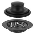 thumbnail image 1 of 2PCS Kitchen Sink Drain Strainer and Kitchen Sink Stopper, Drain Catcher and Drain Cover for Kitchen Sink, Plug for Standard 3-1/2 Inch Garbage Disposal Sink Drain Black, 1 of 8