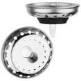 thumbnail image 1 of 2PCS Kitchen Sink Drain Strainer Stopper Combo for Standard 3-1/2 Inch Drain, Stainless Steel Basket, 1 of 7