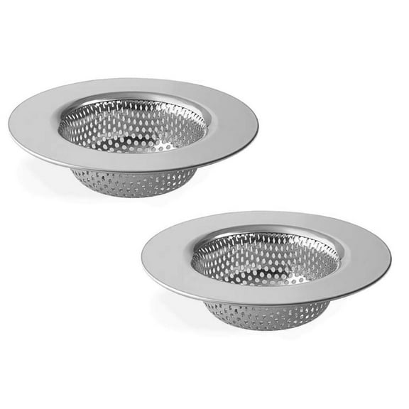 2PCS Kitchen Sink Strainer - Stainless Steel, Large Wide Rim 4.5" Diameter