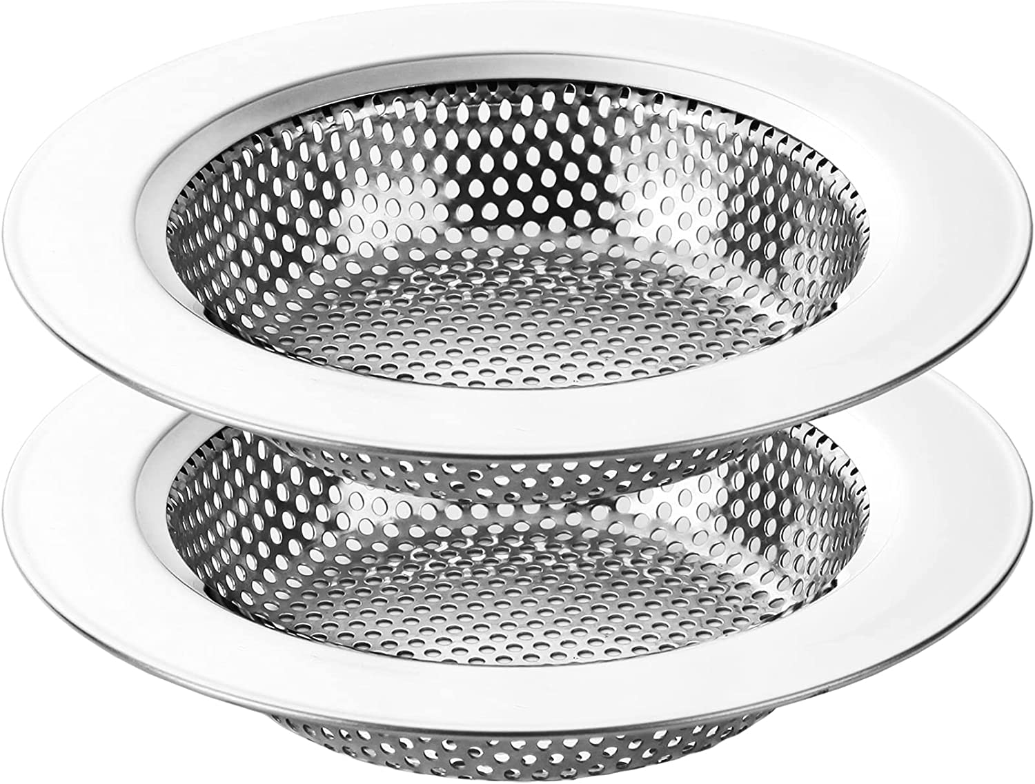 Wideskall 45 Stainless Steel Large Wide Rim Sink Strainer For Kitchen Drain 0356