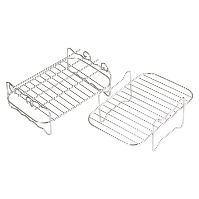 2PCS Kitchen Utensils Double Pot Double Basket Air Fryer Accessories And Grill 2 Piece Set