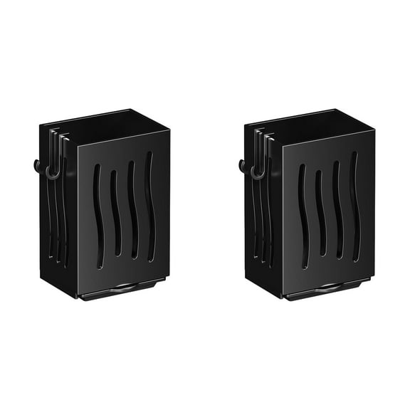 2PCS Kitchen Wall Mount Organizer - Utensil Holder for Silverware, Cutlery & Towels, Multi-Purpose Hanging Storage Caddy with Hooks for Forks, Spoons, Chopsticks & Cooking Tools