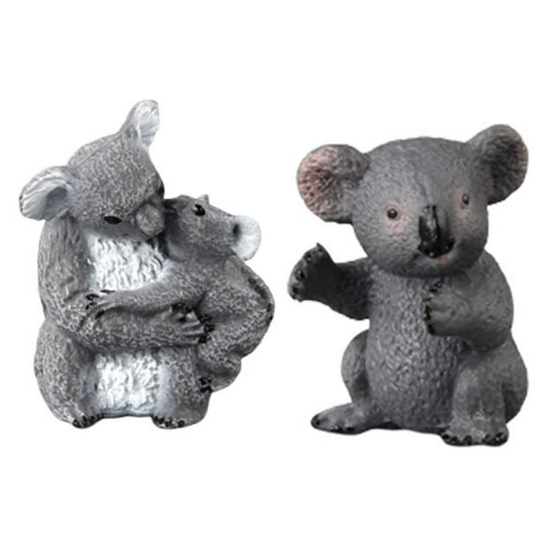 2PCS Koala Family Decorations Plastic Animal Models Simulation Koala  Ornament Birthday Gift for Girls Kids