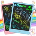 thumbnail image 1 of 2PCS LCD Writing Tablet, 10 Inch Colorful Doodle Board Drawing Pad for Kids, Car Trip Educational Toys, Erasable Electronic Drawing Pads, Birthday Gift for Age 3 to 8 Year Old Boys Girls, 1 of 6