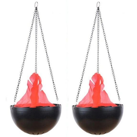 2PCS LED Fake Flame Effect Lamp Torch Light Fire Campfire Centerpiece with Pot