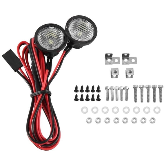 2PCS LED Lights Bright Headlights Spotlight for 1/10 RC Crawler Car TRX4 TRX6 Axial SCX10 90046 Wraith RR10 VS4-10