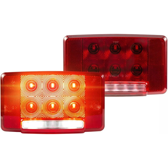 2PCS LED Rear Tail Position Lights Brake License Lamps Fit for International 12V Square Truck Lamp LH & RH Pair Set