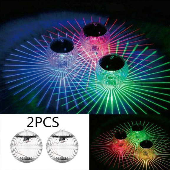 2PCS LED Solar Water Floating Light Magic Floating Ball Light Garden Decorative Pool Light