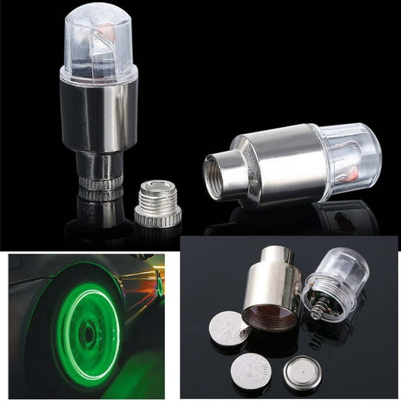 2PCS LED Tire Valve Caps with Motion Sensor, Neon Strobe Lights for Car, Bike, Motorcycle, or Truck – Easy Installation, Waterproof, Shock-Resistant, Auto-On While Driving