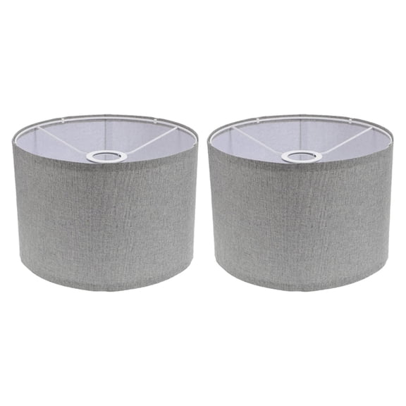 2PCS Lamp Shades Natural Linen Lampshades High Replacement Fabric for Table Floor Lamp-Grey