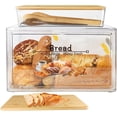 thumbnail image 1 of 2PCS Large Bread Box for Countertop, Stackable Double Layer Storage Container, Clear Boxes for Kitchen Counter, Bread Keeper for Homemade Bread, Bagel, Muffins, Rolls, 1 of 12
