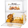 thumbnail image 1 of 2PCS Large Bread Box for Countertop, Stackable Double Layer Storage Container, Clear Boxes for Kitchen Counter, Bread Keeper for Homemade Bread, Bagel, Muffins, Rolls, 1 of 6