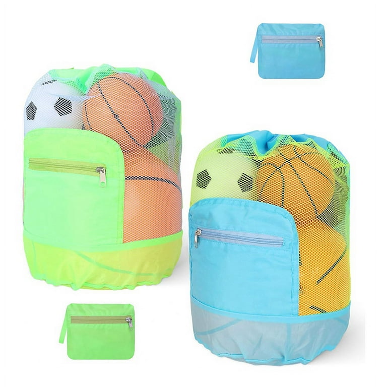 2PCS Large Mesh Beach Bags Drawstring Beach Backpack Big Seashell Bag Swim Pool Toys Storage Bags Double Adjustable Walmart