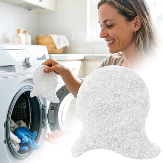 2PCS Laundry Pet Removal Fish, Microfiber Surface for Lint and Dander, Reusable Lint Remover for Pet Hair for Washing Machine, Pet Catcher for Home - White
