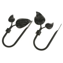 2PCS Leaf Shaped Curtain Hooks Drapery Tieback Hanger Holder Black