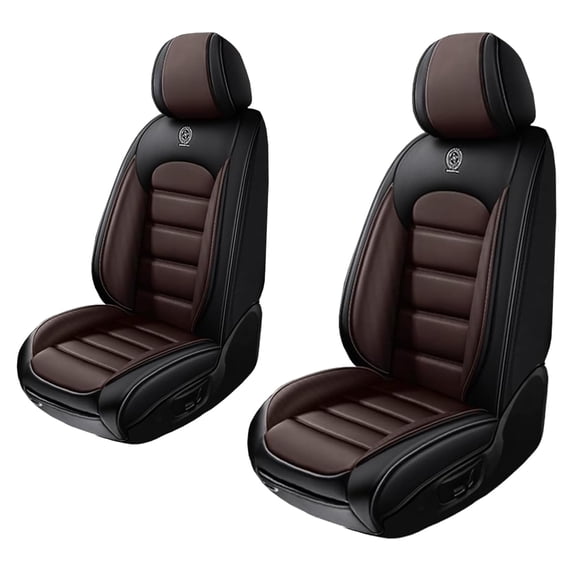 2PCS Leather Seat Covers for Toyota 98% Car Models Non-slip Car Seat Protectors Easy to Install and Clean(Black/Coffee)