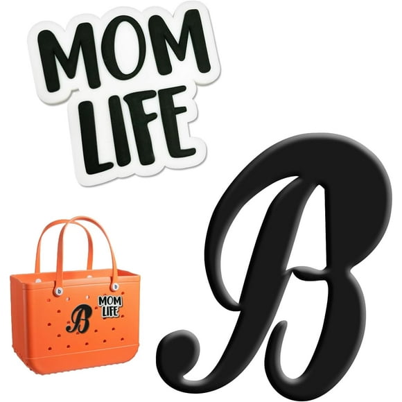 2PCS Letter Charms Insert Decoration , Beach Bag Charms for Bogg Bag Original All Styles, Accessory Charm Set for Tote Bags Beach Tote Bags