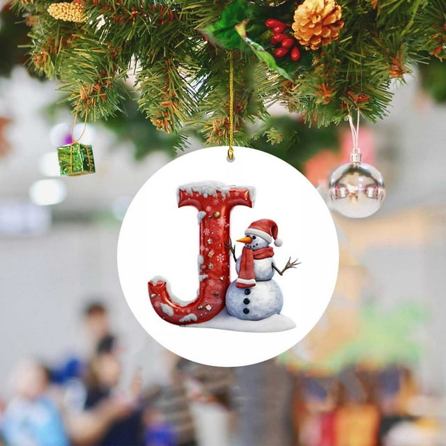 2PCS Letter Pendant Vibrant Christmas Pendant with English Letters DIY