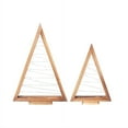 thumbnail image 1 of 2PCS Rope Style Wooden Christmas Trees, Modern Triangle Farmhouse  Tabletop Decor for Home, Kitchen, Mantle & Shelf, without Light, 1 of 4
