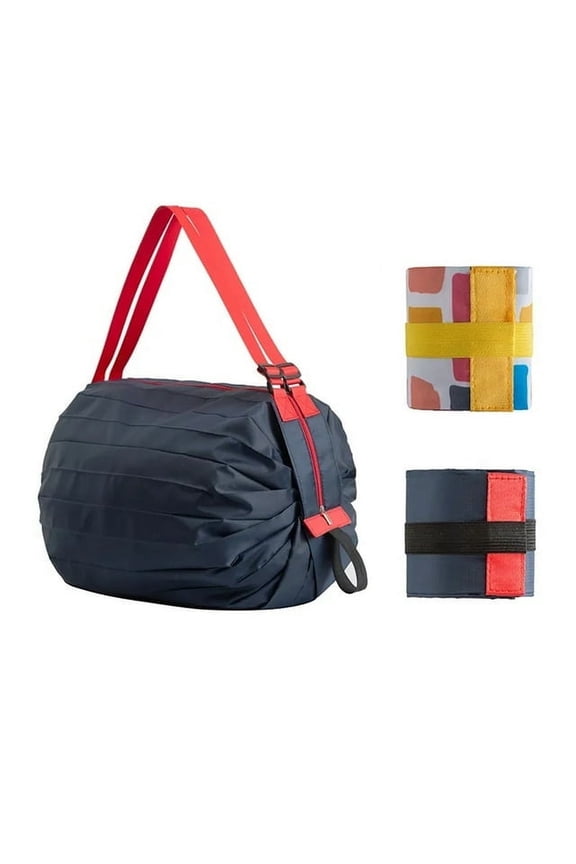 2PCS Lightweight Packable Tote Bag, Reusable Shopping Bags, Water Resistant Foldable Grocery Bag with Zipper, Travel Packable Tote Bag