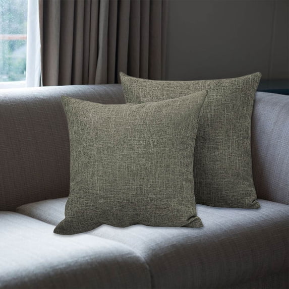 2PCS Linen-Look Pillow Covers 18x18 Inch, Decorative Throw Cushion Cases Soft Textured Fabric Square Pillow Covers for Sofa Couch Bed Living Room Bedroom Home Decor