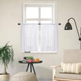 thumbnail image 1 of 2PCS Linen Yarn Short Window Curtains, 25 x 30.7 Inch Vintage Semi Sheer Partition Drapes, Light Filtering Valances for Spring Home Kitchen Bathroom Decoration, 1 of 7