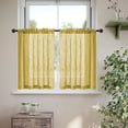 thumbnail image 1 of 2PCS Linen Yarn Short Window Curtains, 25 x 30.7 Inch Vintage Semi Sheer Partition Drapes, Light Filtering Valances for Spring Home Kitchen Bathroom Decoration, 1 of 7