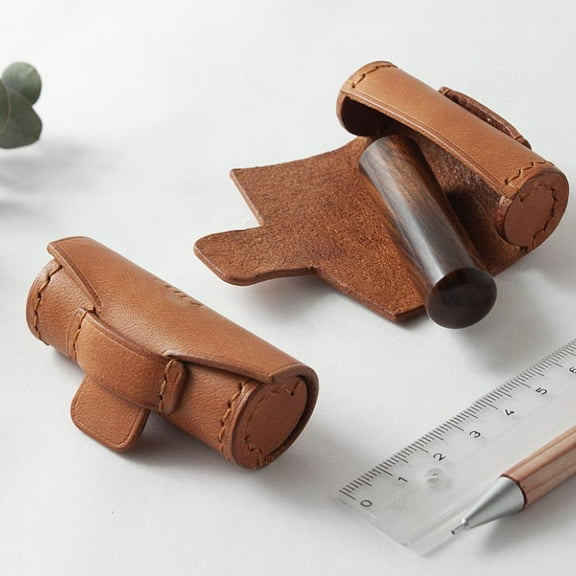 2PCS Lipstick Case Lipstick Storage Box Mini Portable (Dark Brown )