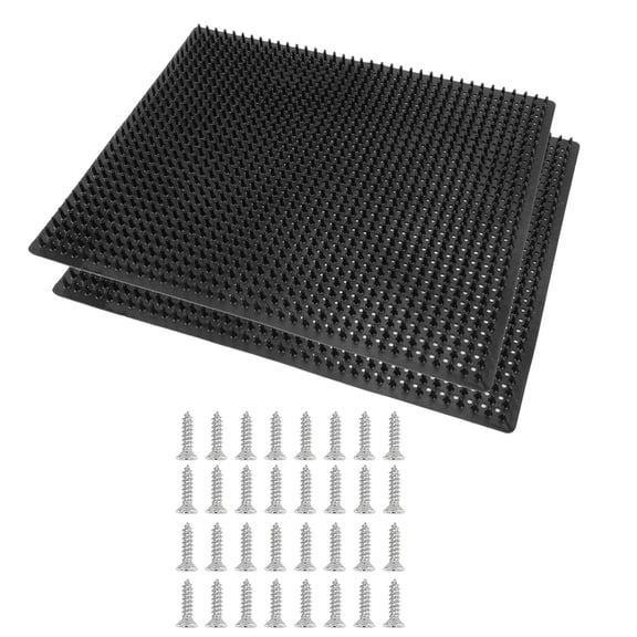 2PCS Livestock Grooming Mats With Mounting Nails Scratching Post Pad For Various Farm Horse Cow Cattle Grooming