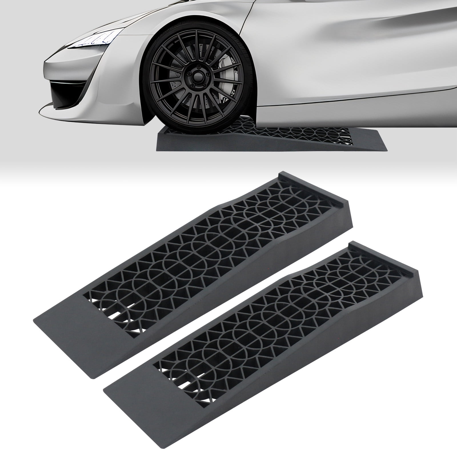 2PCS Low Profile Car Ramps, Lifts Vehicles for Maintenance or Oil ...