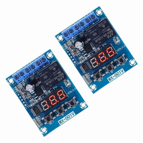 2PCS Low Voltage Cutoff, Battery Voltage Monitor Module DC 12V Low Voltage Cut Off Charge Discharge Protection Board,2 x Battery Voltage Monitor Module,Blue