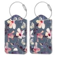 thumbnail image 1 of 2PCS Luggage Tags, Privacy Cover ID Label with Stainless Steel Loop and Address Card for Travel Cruise Bag Suitcase, Blooming Hibiscus, 1 of 7