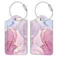 thumbnail image 1 of 2PCS Luggage Tags, Privacy Cover ID Label with Stainless Steel Loop and Address Card for Travel Cruise Bag Suitcase, Glittering Marble, 1 of 7
