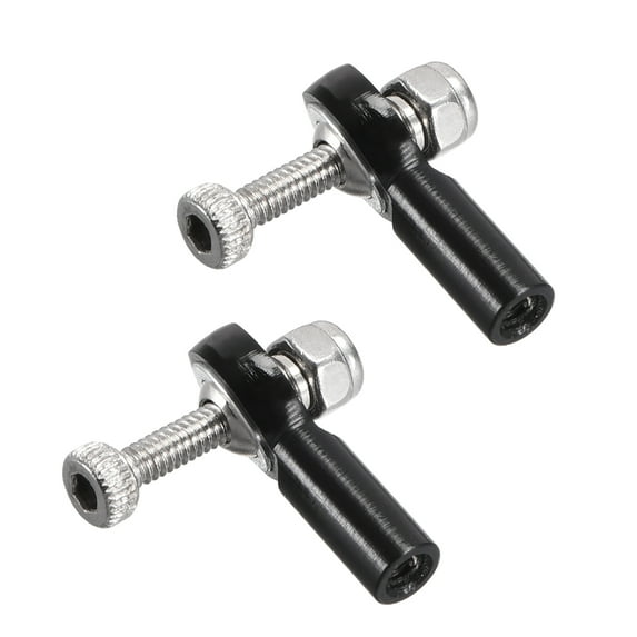 2PCS M2/2mm 15mm Linkage Rod End Tie Rod End Ball Head Joint Adapter Black for RC Crawler Boat
