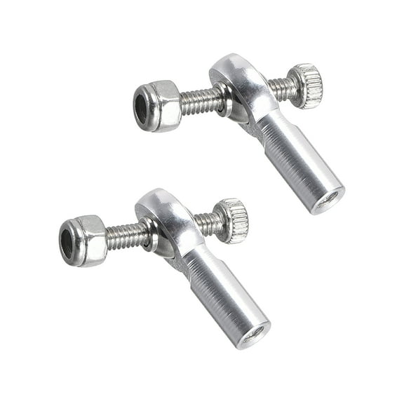 2PCS M2/2mm 15mm Linkage Rod End Tie Rod End Ball Head Joint Adapter Silver Tone for RC  Crawler Boat