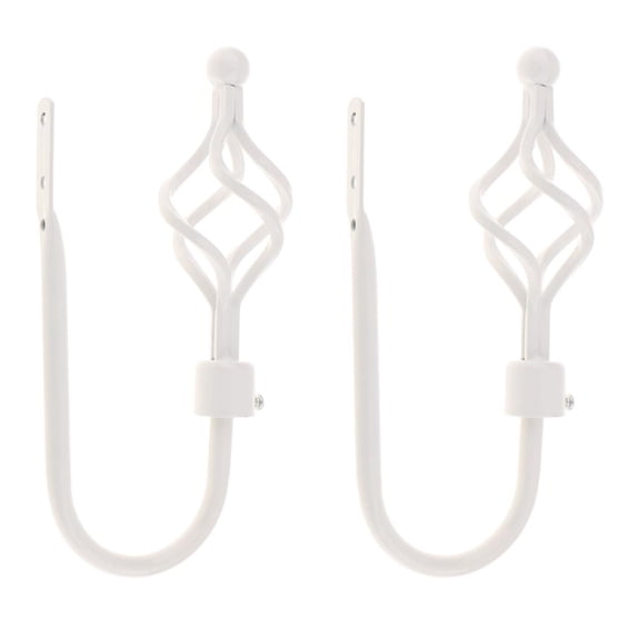 2PCS METAL SPIRAL CURTAIN TIE BACK HOOK HOLDBACK HOLD BACKS HOLDER White