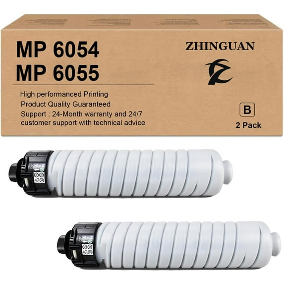 2PCS MP6054 MP6055 Black Toner Cartridge Works for Ricoh MP6054 MP6055 Printers (2-Pack)